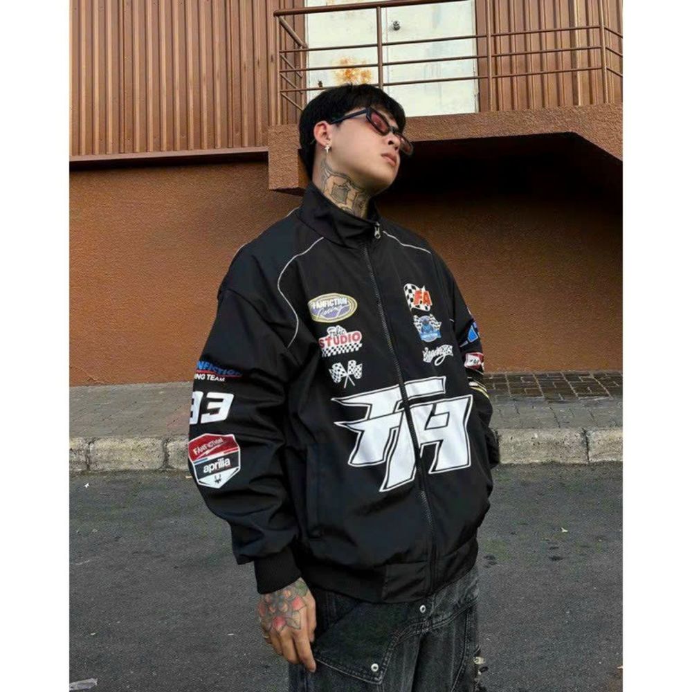 Áo khoác dù 2 lớp fafic studio rasing flag jaker , in nhiều họa tiết