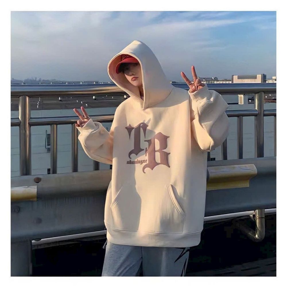 Áo Hoodie Unisex in nổi TB , nón rộng 2 lớp nỉ vải chính , tay phòng .