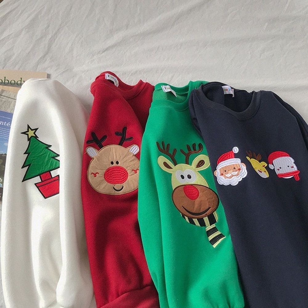 ÁO SWEATER NOEL NỈ THỤNG PHỐI VẠT CỰC XINH ÁO SWEATER GIÁNG SINH Tuần Lộc Cây Thông Người Tuyết