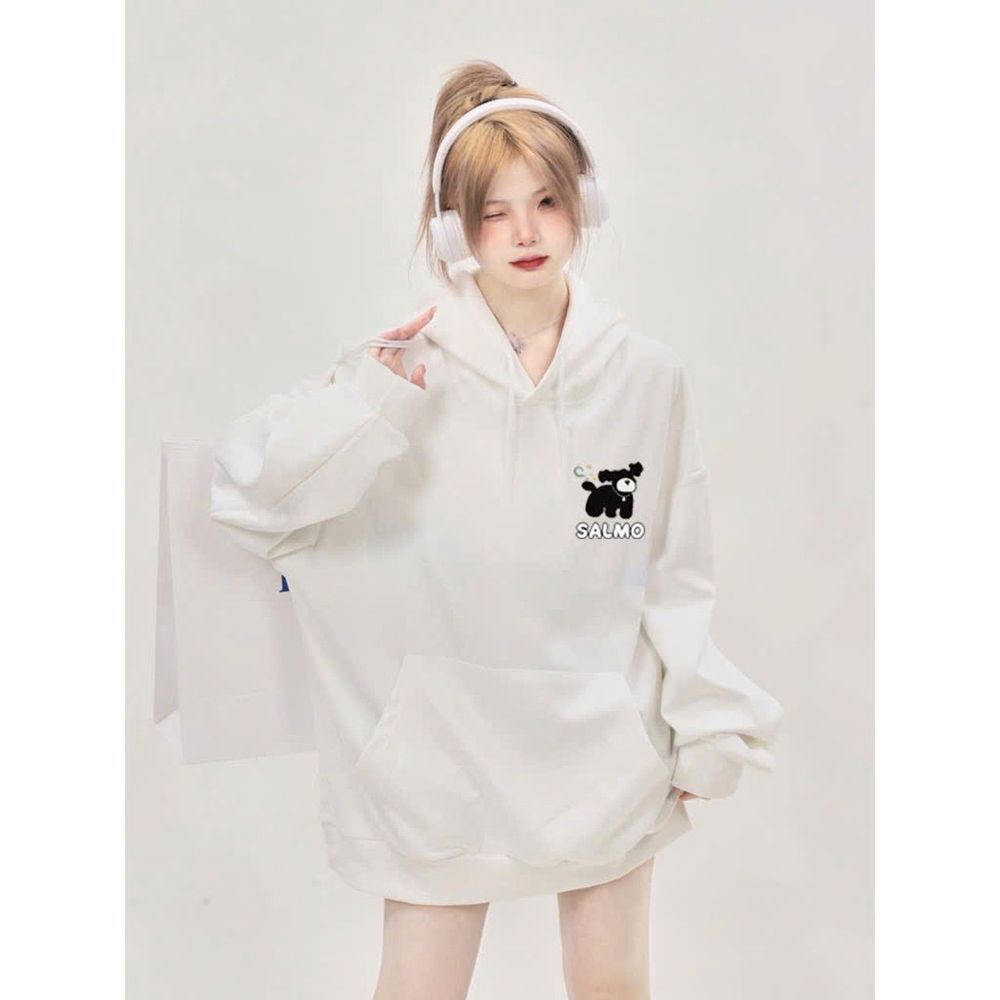 Áo hoodie nam nữ unisex in họa tiết cún cưng đáng yêu , form rộng dưới 75kg