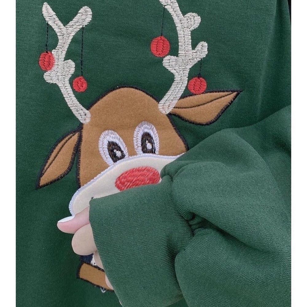 ￼Áo Sweater Giáng Sinh Hình Chú Tuần Lộc Siêu Cute, Freesize Dưới 70kg dáng tay phòng