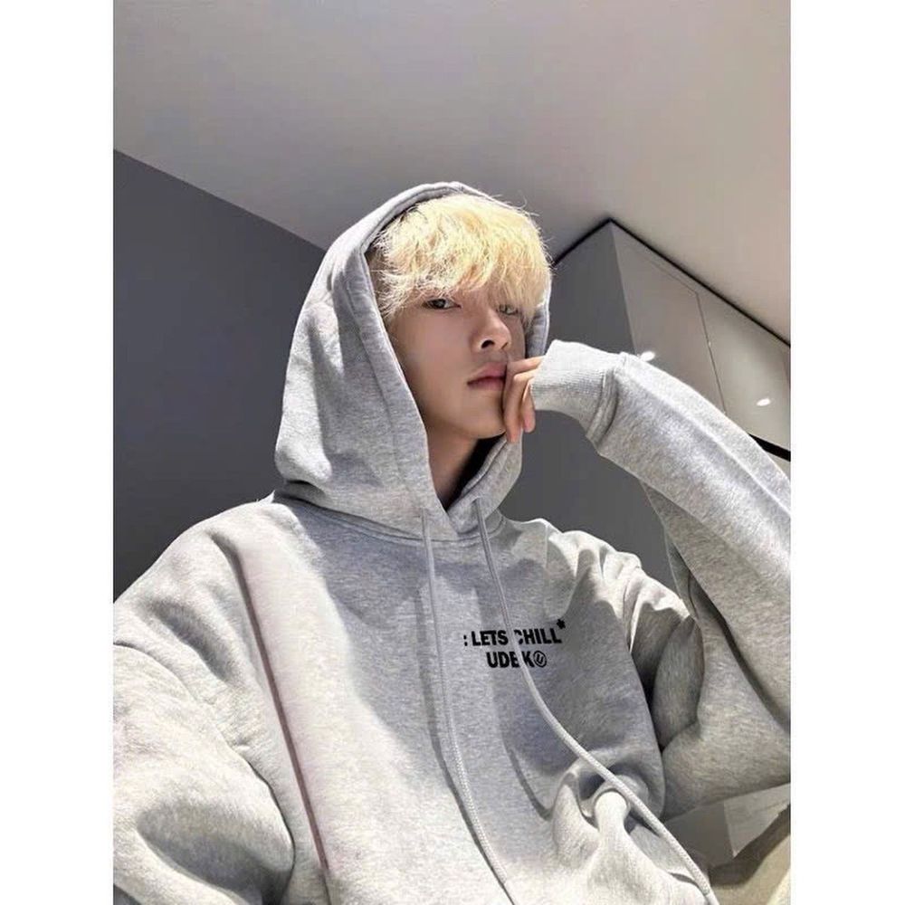 Áo hoodie nam nữ unisex nỉ bông dày dặn sweater fom rộng hàn quốc ulzzang y2k In Chữ 2 Mặt LET CHILL