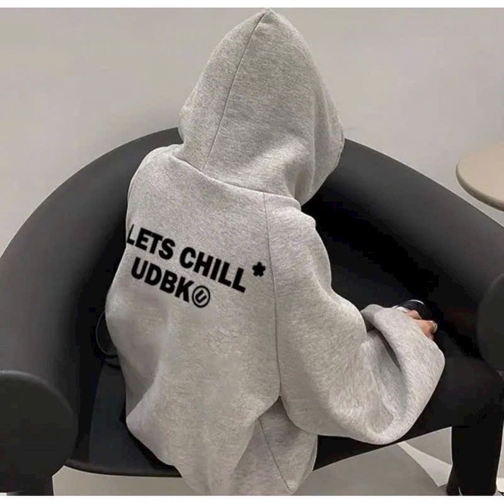 Áo hoodie nam nữ unisex nỉ bông dày dặn sweater fom rộng hàn quốc ulzzang y2k In Chữ 2 Mặt LET CHILL
