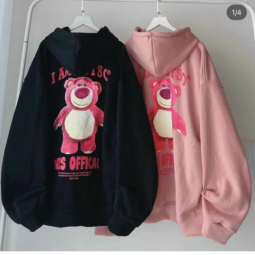 Áo hoodie in gấu dâu I Am Lotso