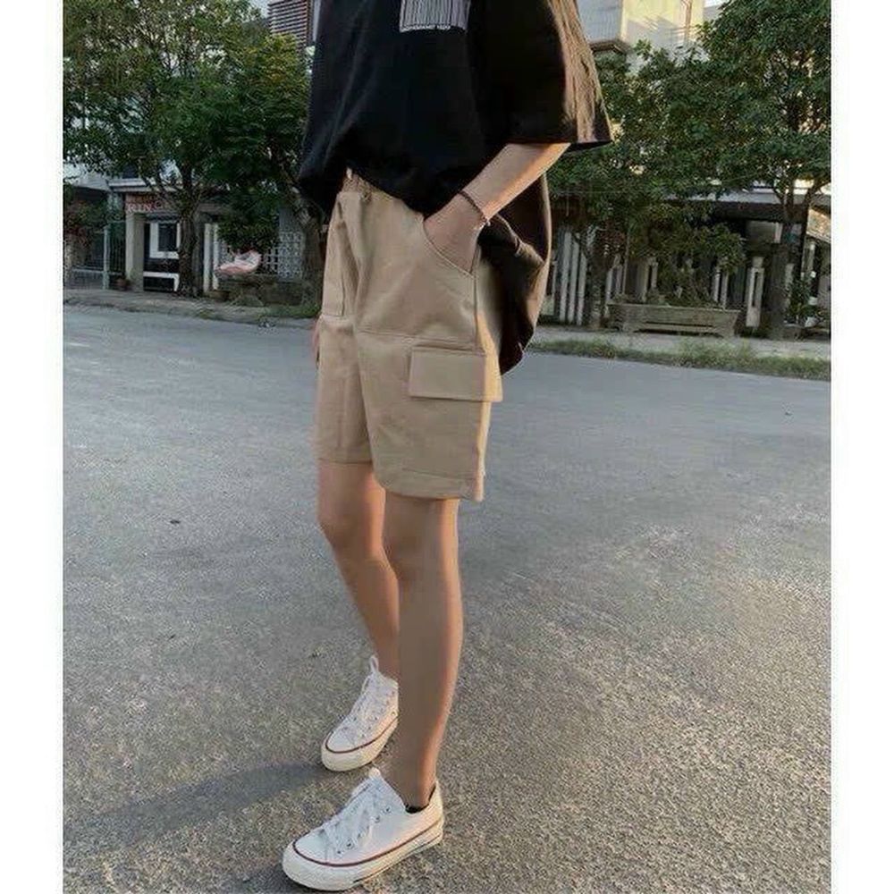 Quần kaki lửng có túi hộp Chất kaki mềm mịn