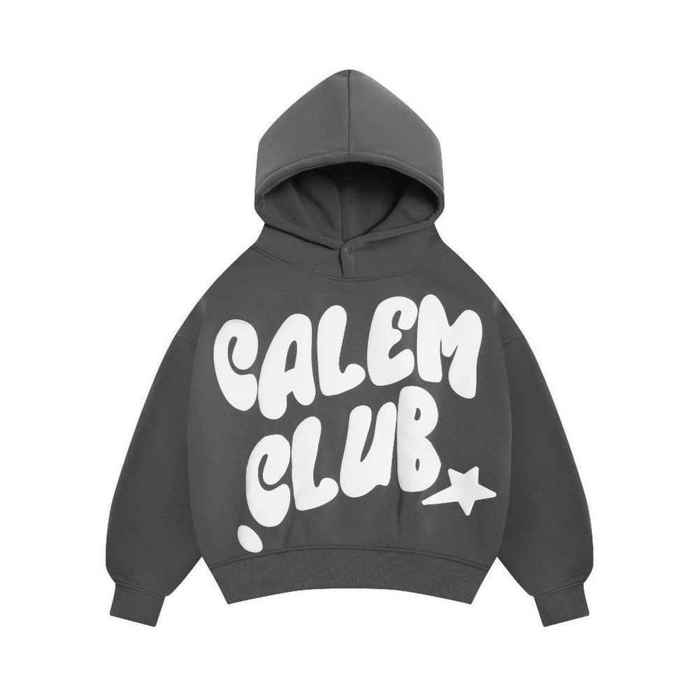 Áo hoodie chất thun nỉ mềm mịn mát,mặc chống nắng,tay phồng nhúng .logo in CALEM CLUB