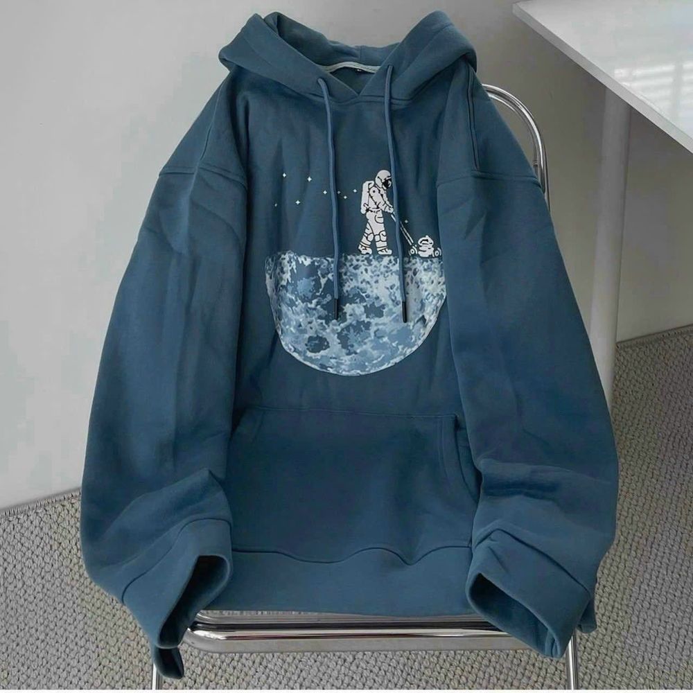 Áo hoodie UNISEX in phi hành gia 2 màu đen, xanh
