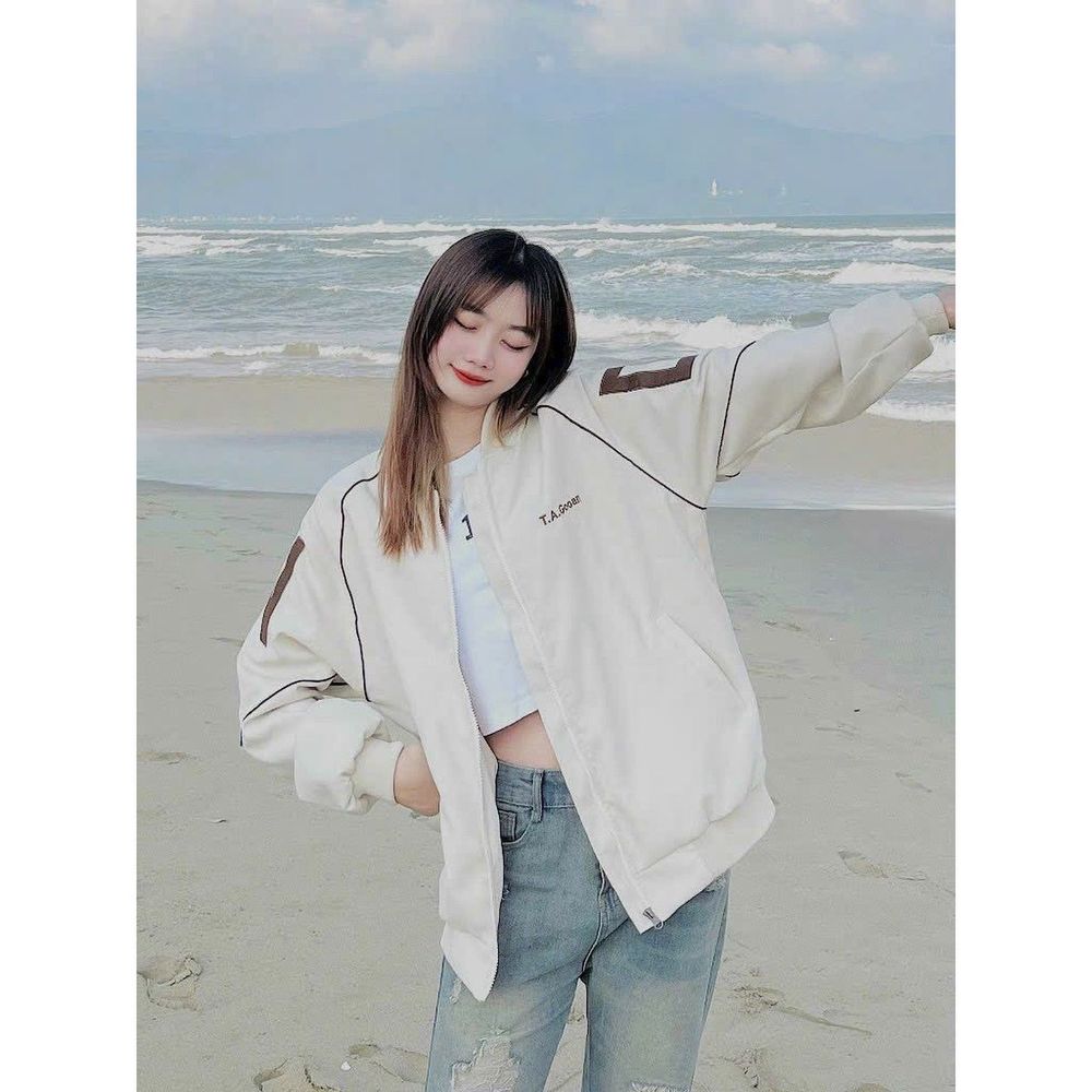 Áo khoác bomber UNISEX chất da lộn lót dù thêu T.A.GOOAN