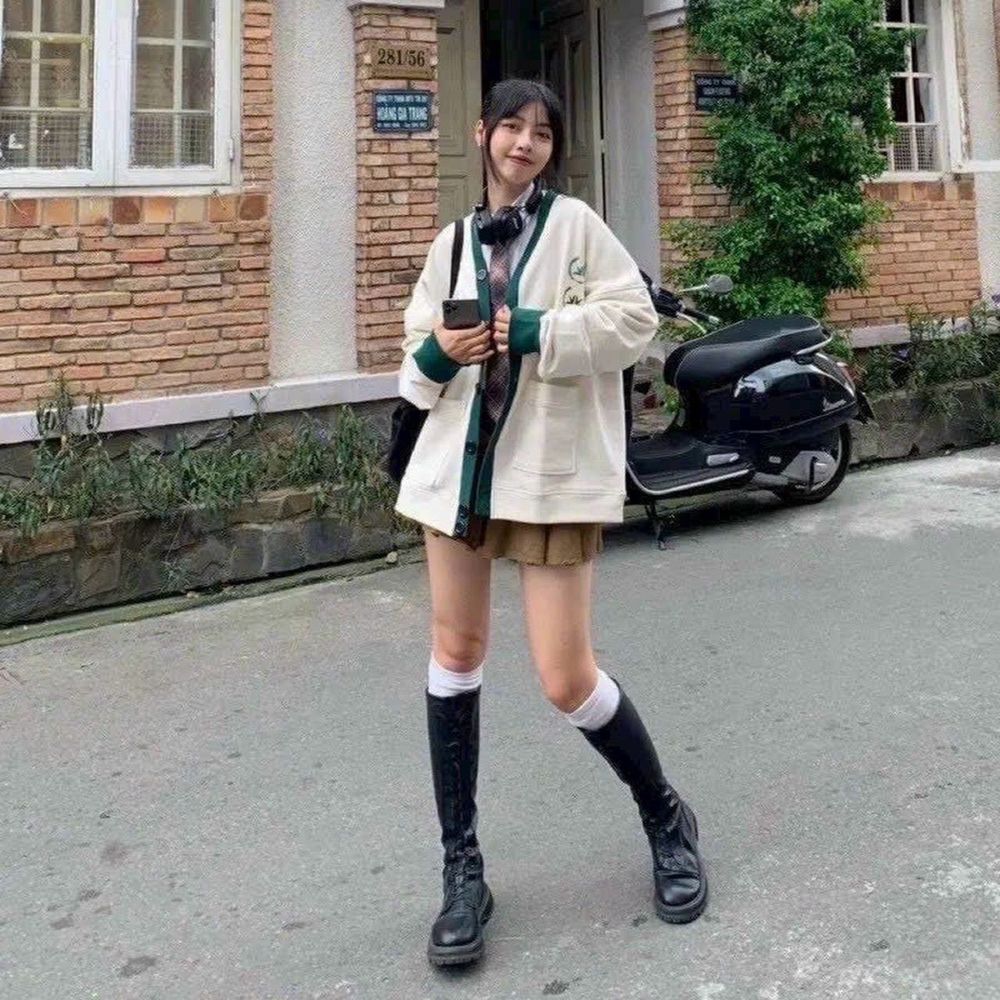 Áo khoác cadigan về lại chất thun nỉ.mịn mát dày.form dưới 70kg.logo in bông lúa