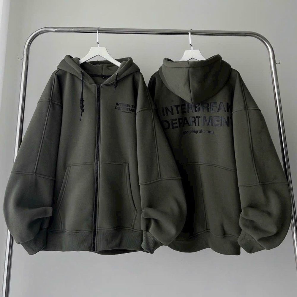 Áo khoác nỉ PE in nổi vải dày, nón 2 lớp cùng màu cùng chất , dây kéo phao xịn xò in INTERBREAK