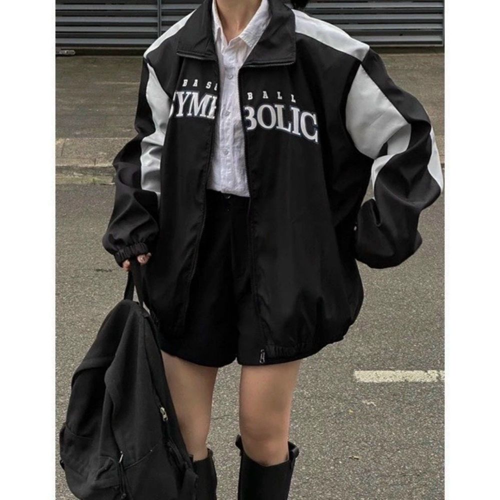 Áo khoác 2 lớp lót dù phối thân logo in SYMBOLIC