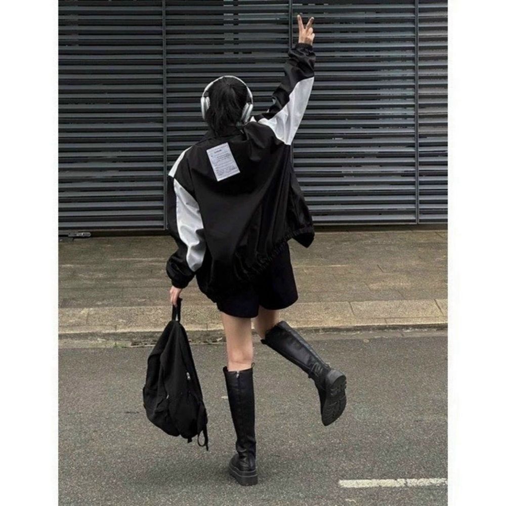 Áo khoác 2 lớp lót dù phối thân logo in SYMBOLIC