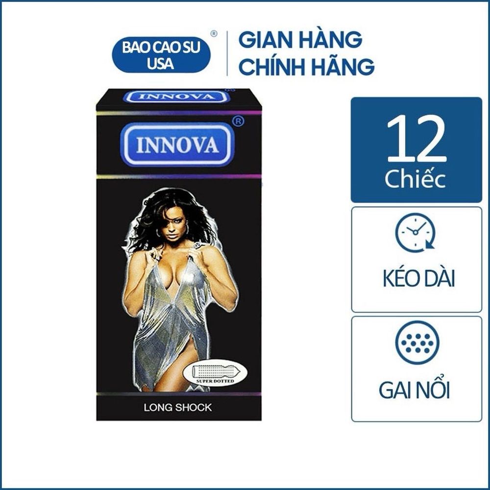 Bao cao su kéo dài thời gian và có gai Innova đen