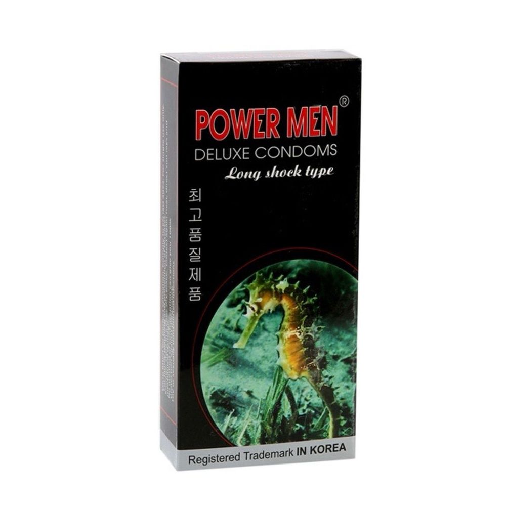 Bao cao su POWER MEN cá ngựa đen hộp 12 chiếc