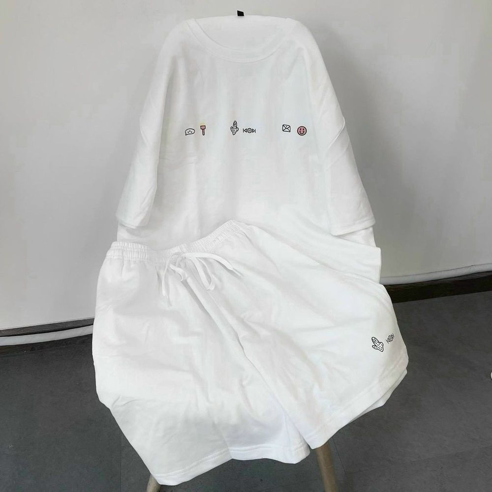 Đồ bộ in xương rồng chất thun conton, tay lỡ quần đùi, form dưới 50-70kg