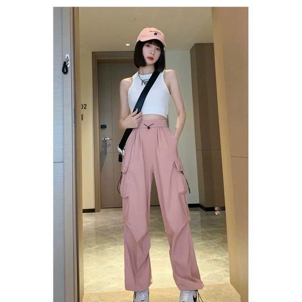 Quần jogger dù 3 dây rút form rộng cá tính
