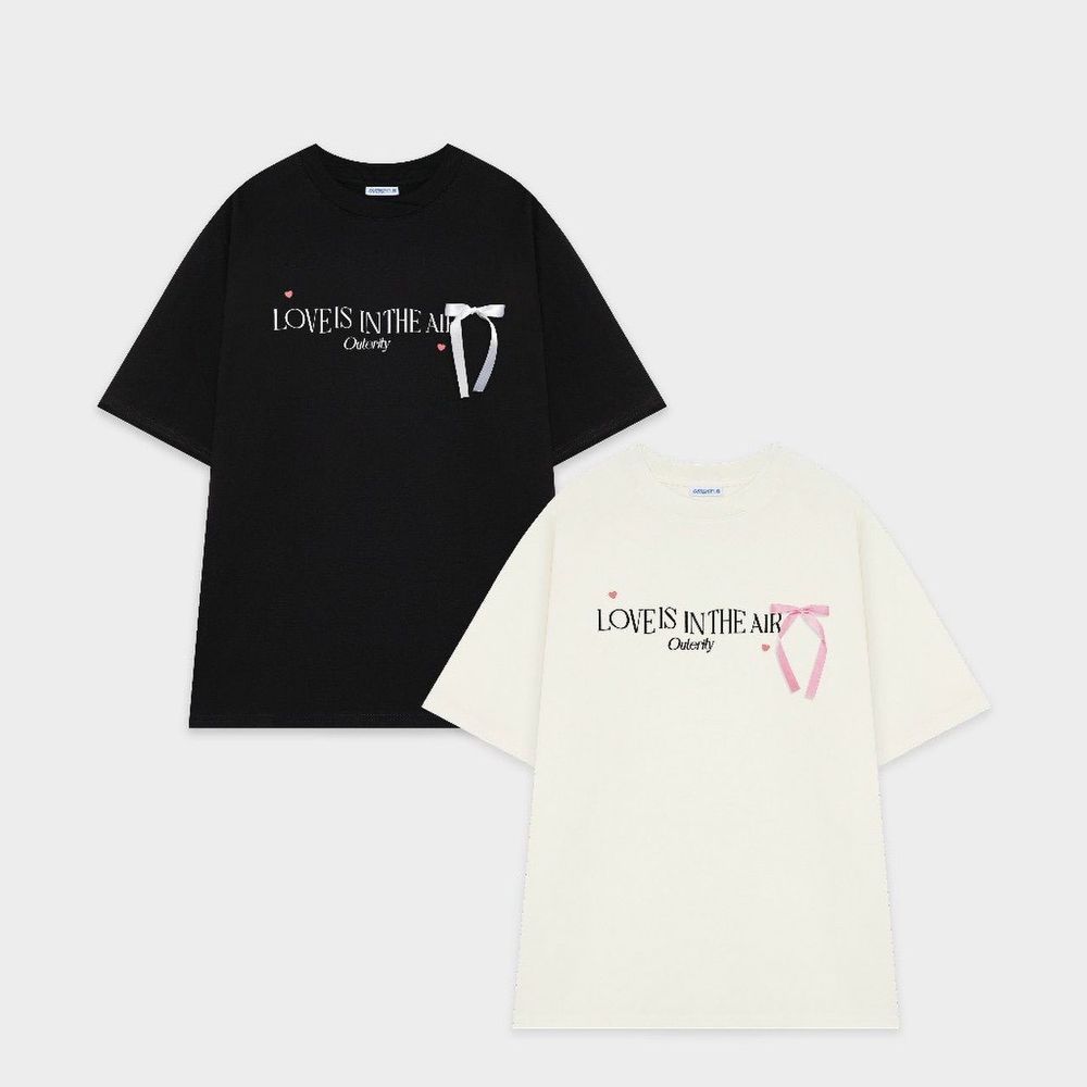 Áo thun babytee chất cotton xịn in LOVE IS IN THE AIR freesize dưới 60kg