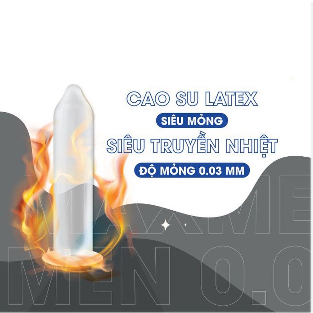 Bao cao su siêu mỏng Maxxmen 5in1 size 49mm