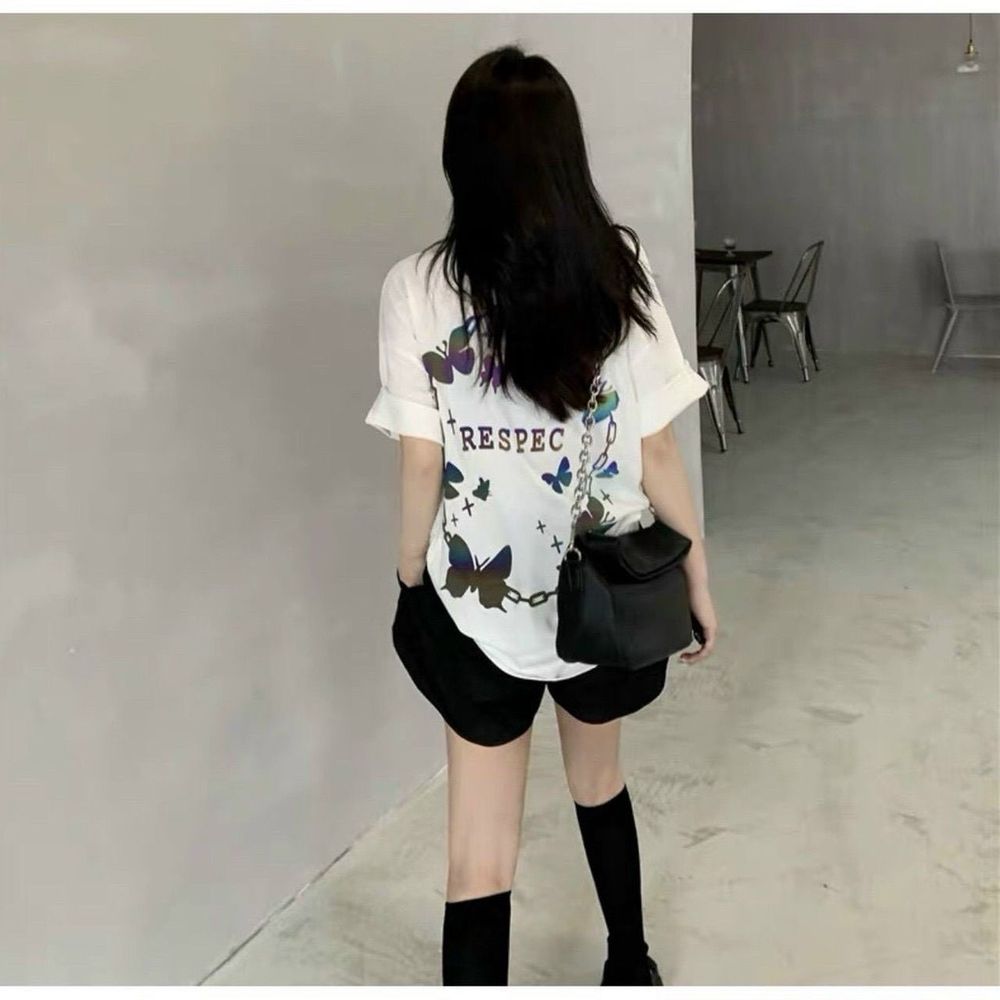 Áo thun UNISEX in phản quang 7 màu chất cotton 4 chiều dày mịn freesize dưới 70kg