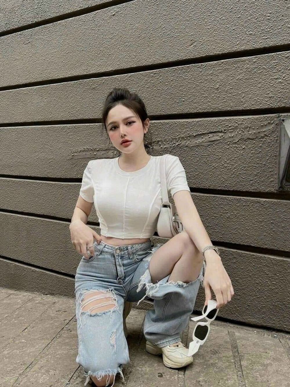 Croptop kiểu ôm body chiết eo chất thun gân co giãn freesize dưới 58kg