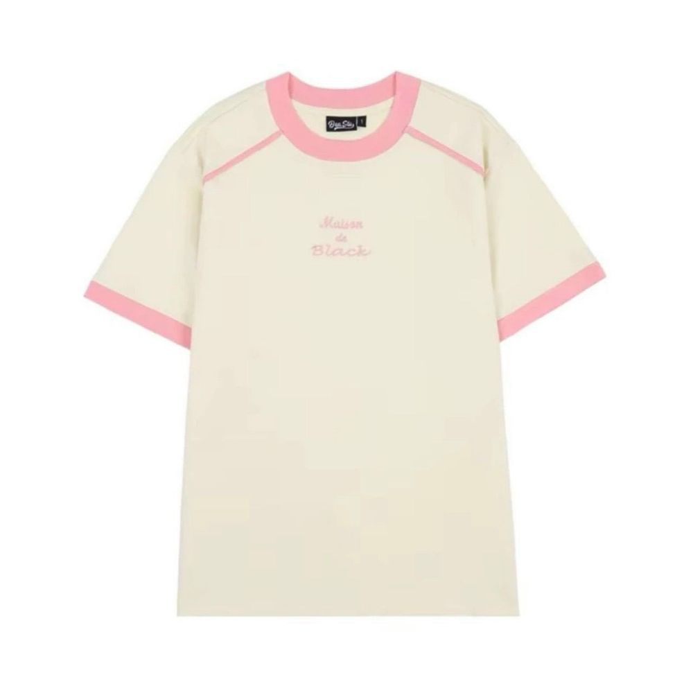 Áo thun cotton Hình thêu,co giản mịn mát.viền sọc như hình . From rộng dưới 60kg