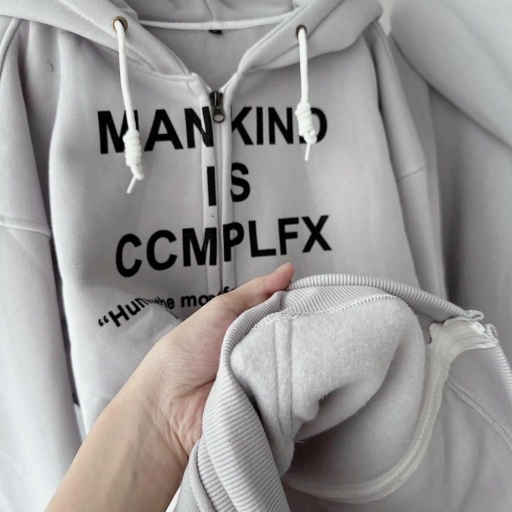 Áo khoác UNISEX nam nữ chất nỉ dày mịn mát in chữ MANKIND form rộng dưới 80kg