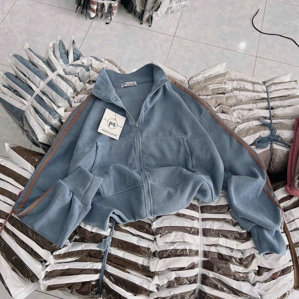 Áo khoác len nhung gân 4 túi freesize dưới 60kg hàng đẹp bán