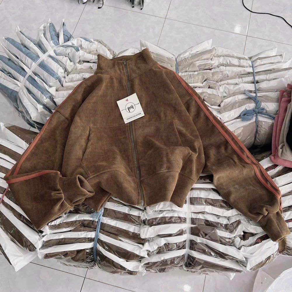 Áo khoác len nhung gân 4 túi freesize dưới 60kg hàng đẹp bán