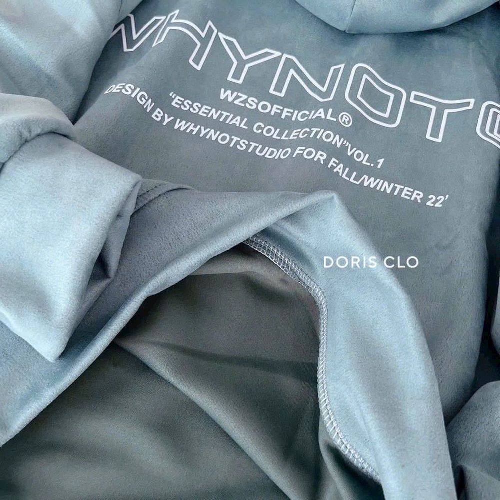 Áo hoodie xanh in nổi nón rộng 2 lớp, form rộng 75kg, vải dày mịn, chống nắng tốt