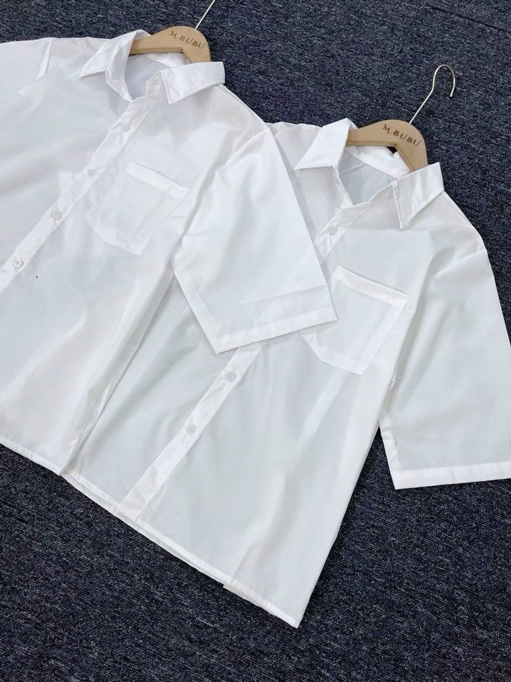 Sơ mi học sinh tay lỡ chất lụa mềm mịn,form unisex 55kg-70kg hàng đẹp