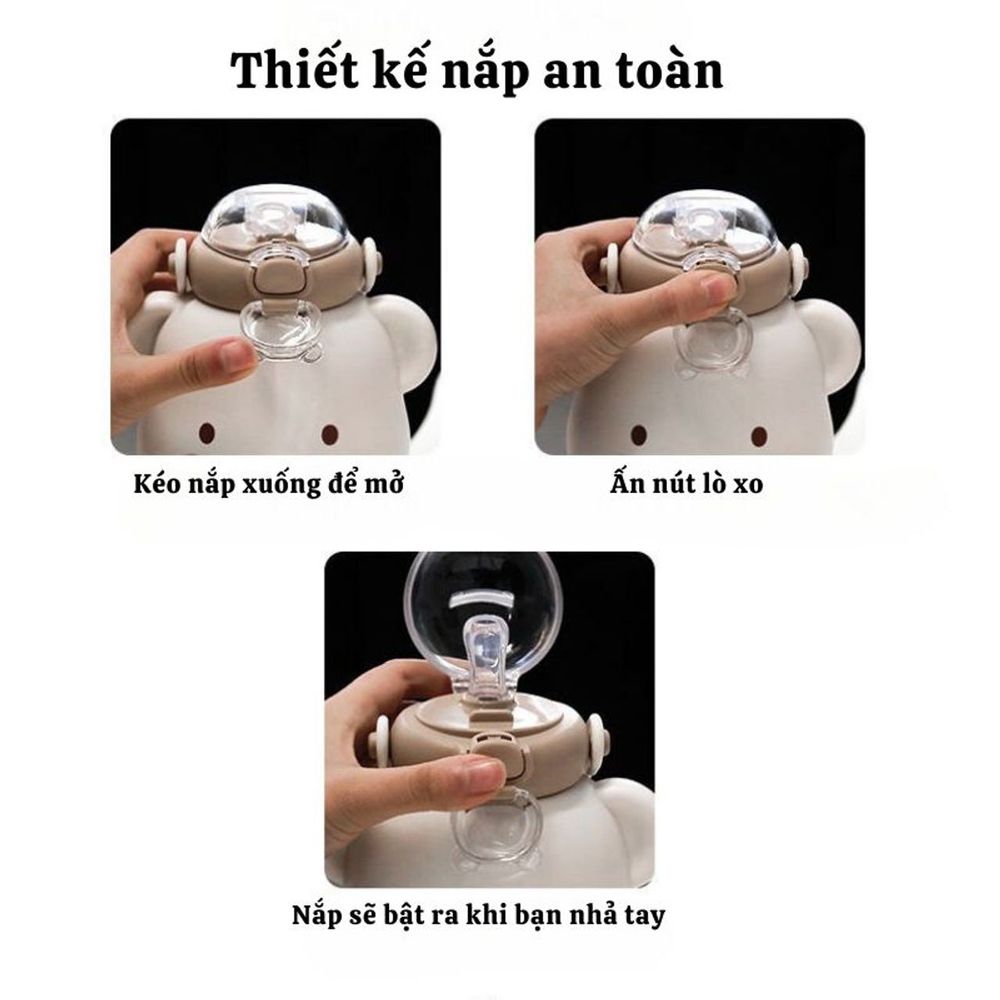 Bình Inox Hình Gấu 450ml (THÙNG 48C)