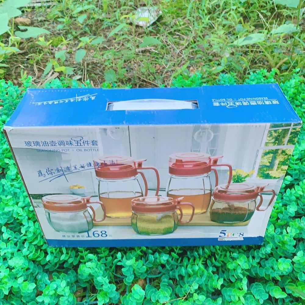 Bộ 5 Hũ Gia Vị Đỏ (THÙNG 12B)