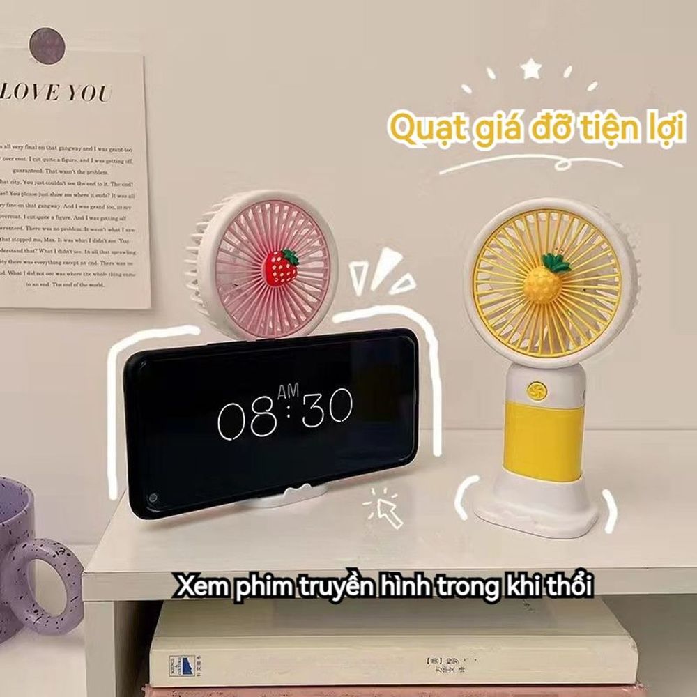 Quạt Tích Điện Hình Bông Hoa Dễ Thương Siêu Mạnh ( THÙNG 144C)