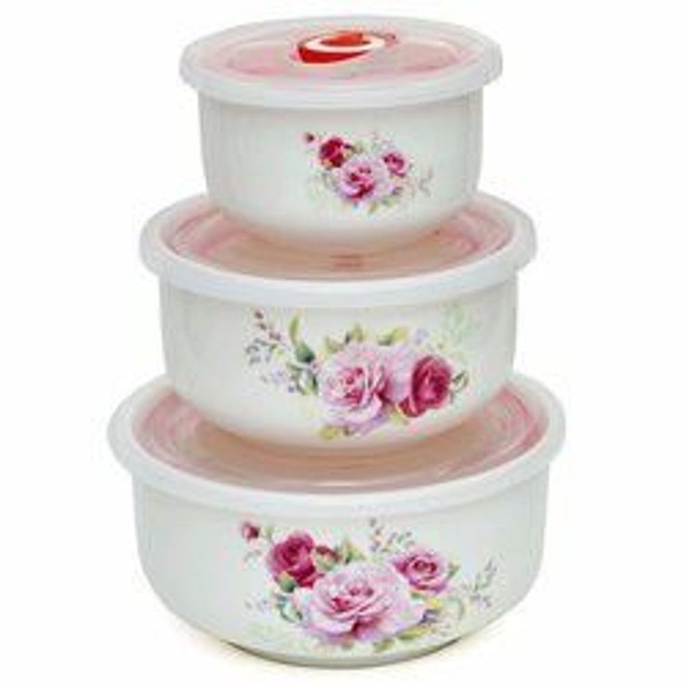 Bộ 3 Bát Sứ Nắp Hít Chân Không/ Lạnh Không Tai (THÙNG 28B)