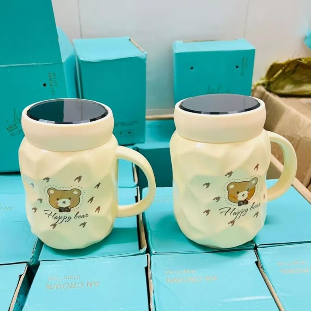Cốc Sứ Nắp Gương Bear (THÙNG 60C)