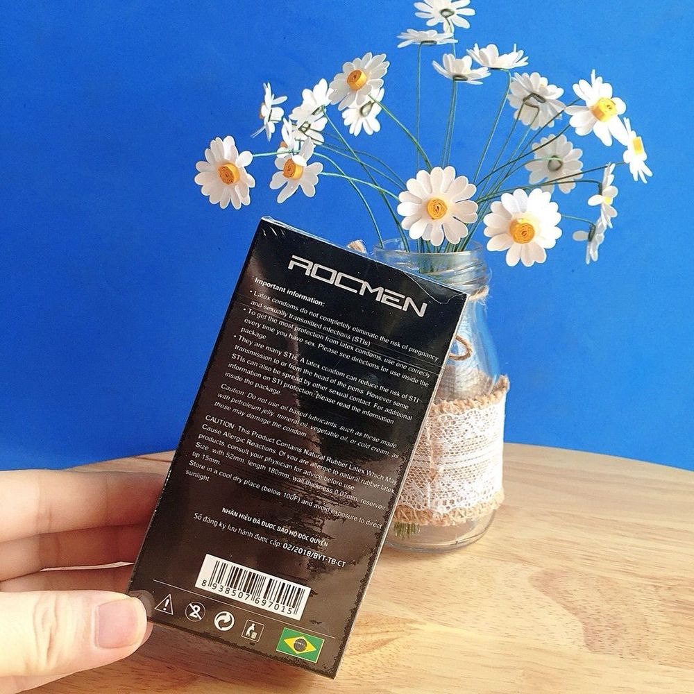 Bao cao su Rocmen đen Long Shock 4 in 1 kéo dài thời gian ( Hộp 12 cái)