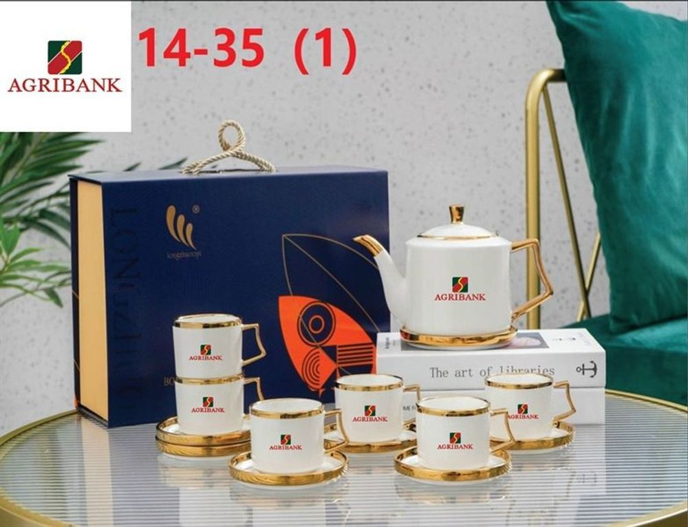 Bộ Ấm Chén Đĩa Kê Sóng Sứ Trắng 14-35 (THÙNG 10B)