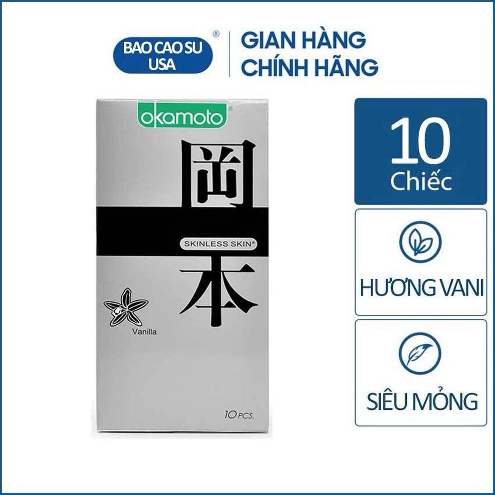 Bao cao su Okamoto Vanilla hương Vani, siêu mỏng