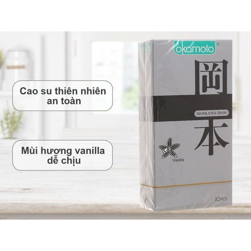 Bao cao su Okamoto Vanilla hương Vani, siêu mỏng