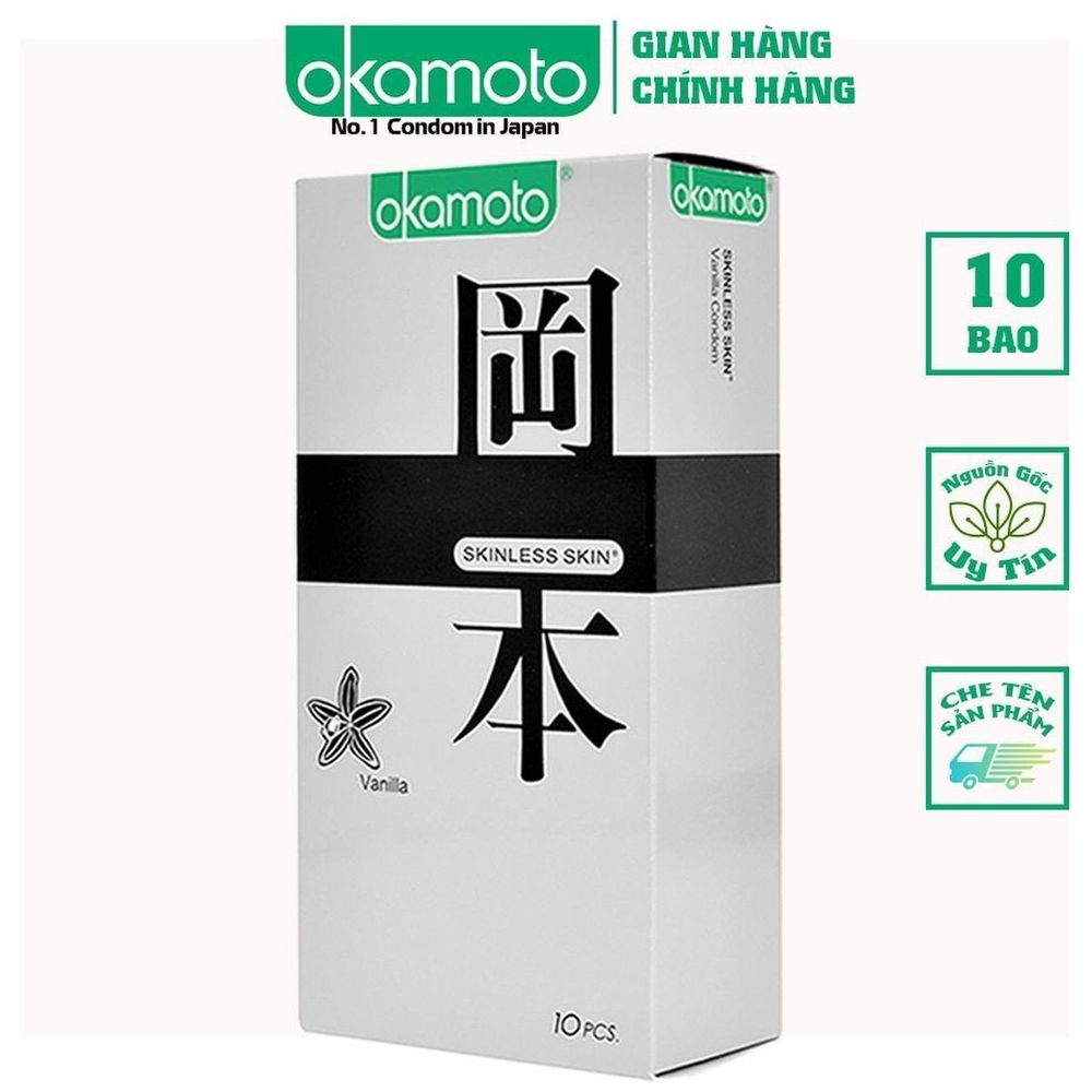 Bao cao su Okamoto Vanilla hương Vani, siêu mỏng
