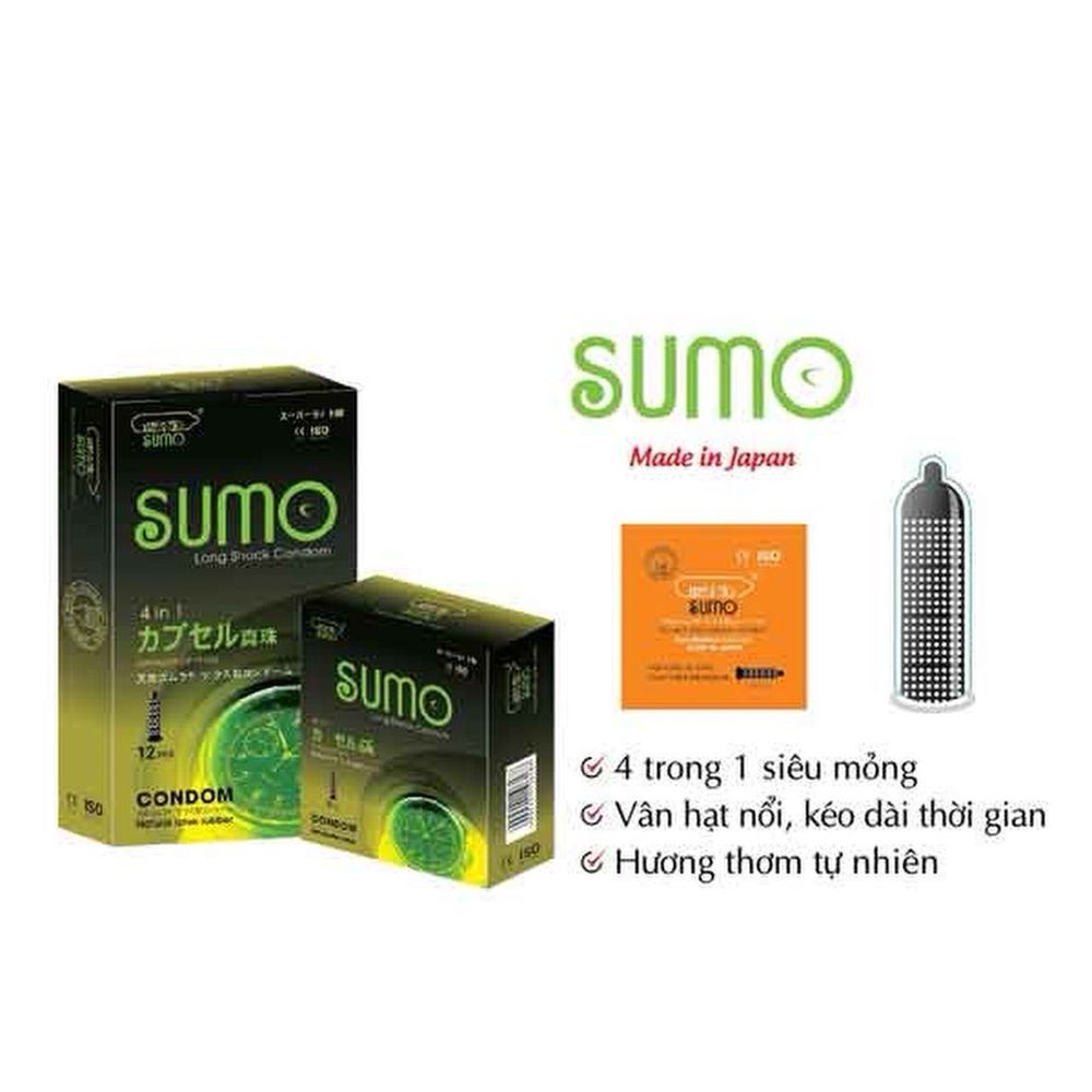 Bao cao su SUMO 4in1, Siêu mỏng hộp 12 cái