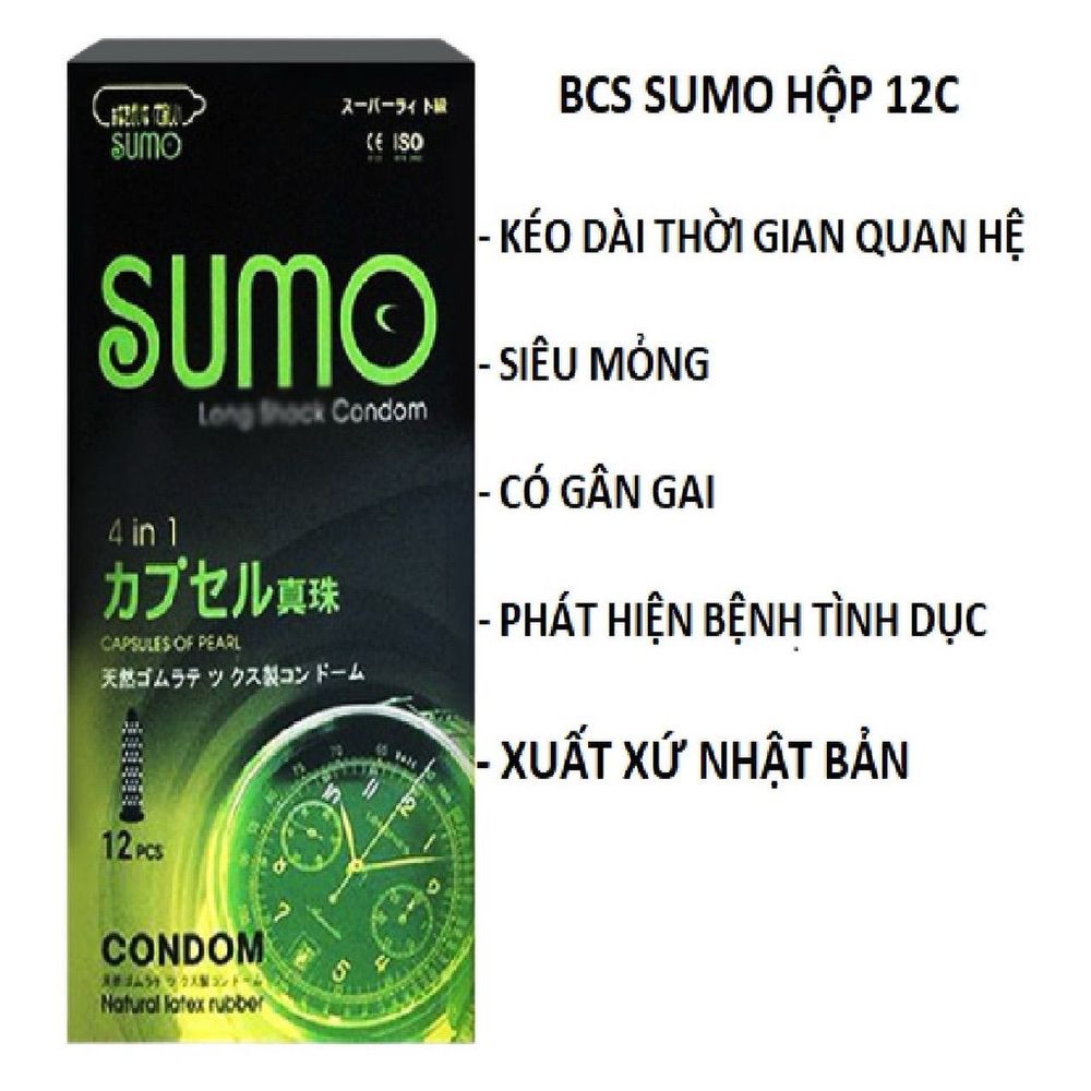 Bao cao su SUMO 4in1, Siêu mỏng hộp 12 cái