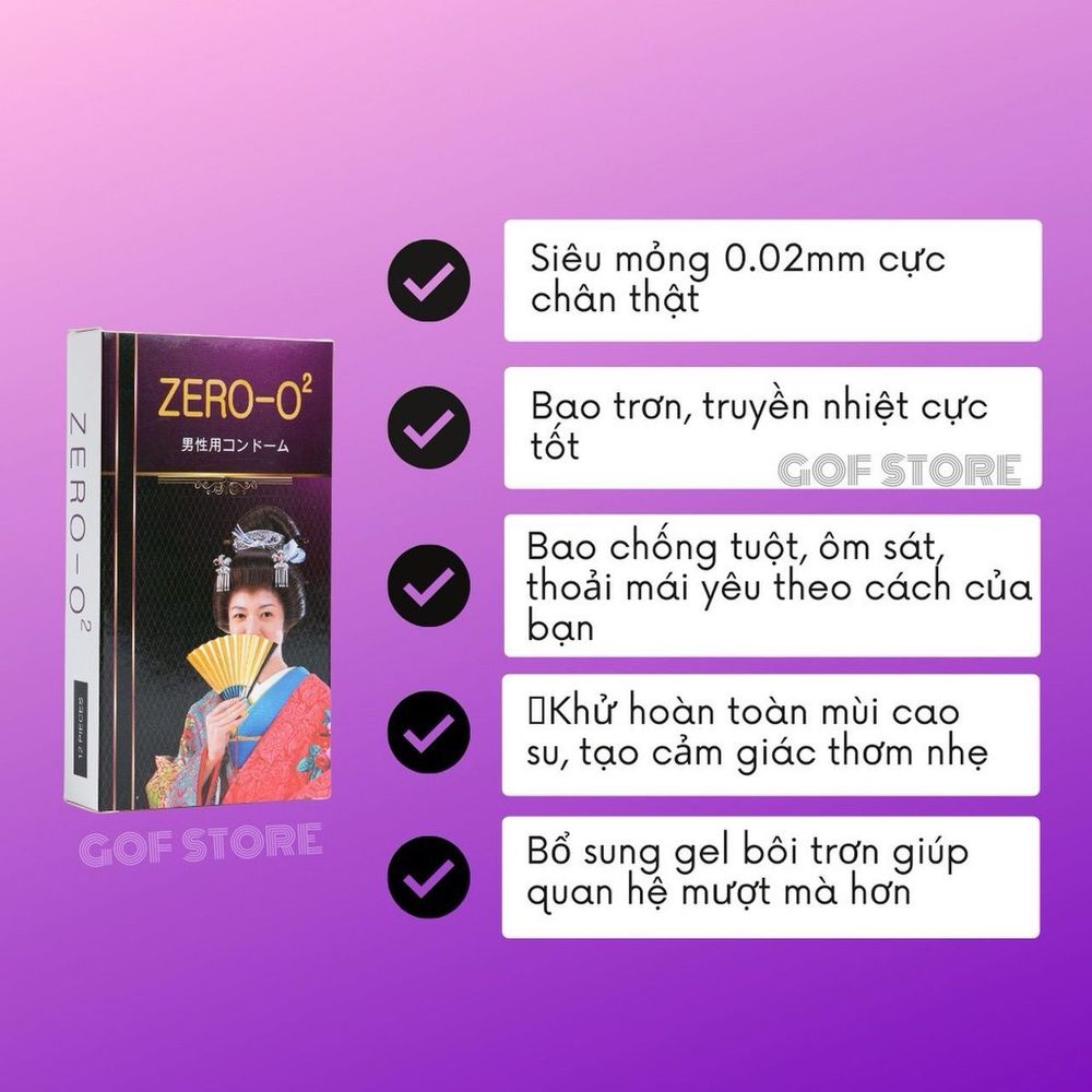 Bao cao su Zero 02 49mm size nhỏ, siêu mỏng