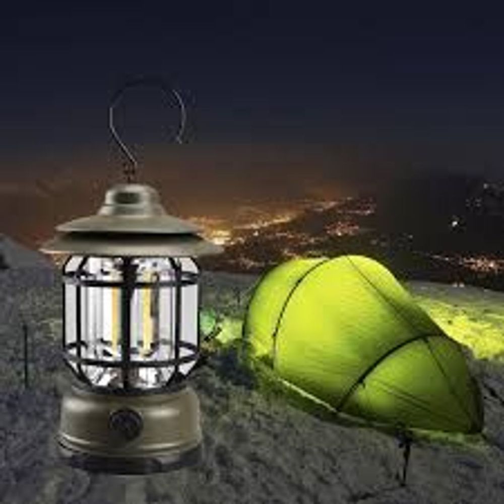 Đèn Led Măng Xông, Đèn Bão Tích Điện Trang Trí Cho Chuyến Du Lịch, Cắm Trại Dùng Pin Sạc USB Tích Điện