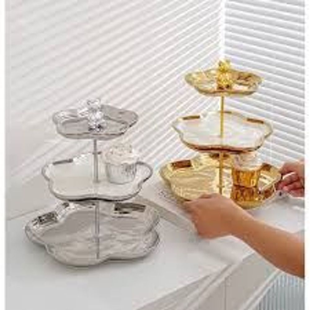 KV2 - Khay Đựng Mứt, Trái cây Gấu Gốm Sứ, Giá Để Bánh Gia Dụng, Kệ trưng bày đồ ăn vặt trang trí [Haza Decor]