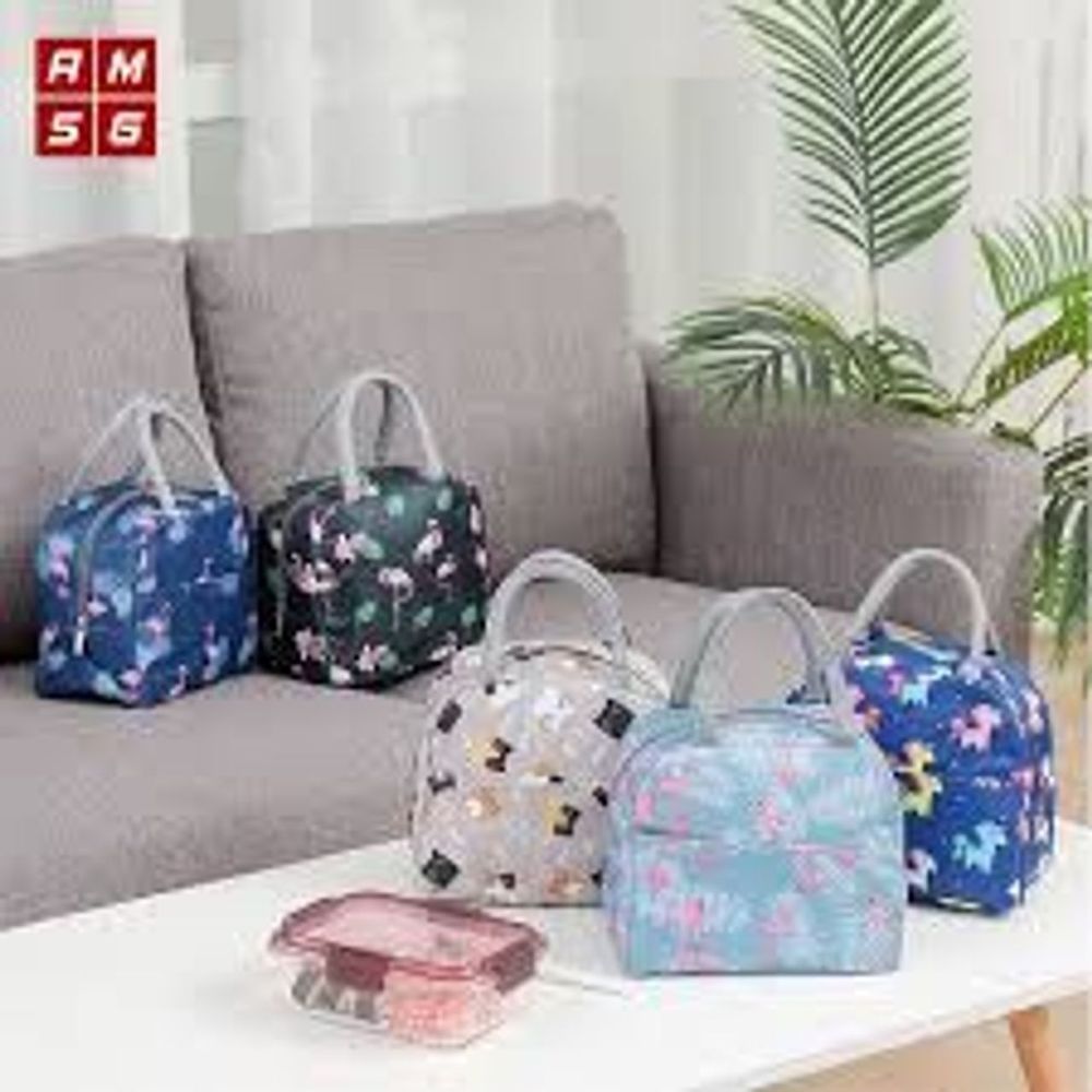 Túi Giữ Nhiệt Đựng Hộp Cơm Ăn Trưa Kích Thước 22x21x11cm, Túi Đựng Đồ 2 Lớp Có Khoá Kéo