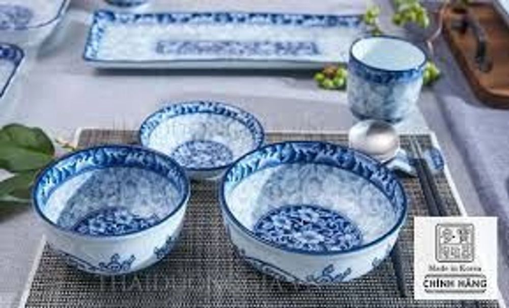 Bát Canh Bộ Đồ Ăn Chống bỏng Retro Màu Xanh Và Trắng Sứ Series Cảnh Đức Trấn Bộ Đồ Ăn Gốm Sứ Quà Tặng Tốt Nhất