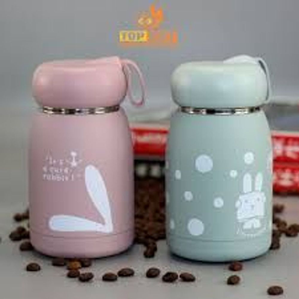 Bình đựng nước giữ nhiệt lõi thuỷ tinh bọc nhựa lúa mạch Cốc cách nhiệt hai lớp 320ml