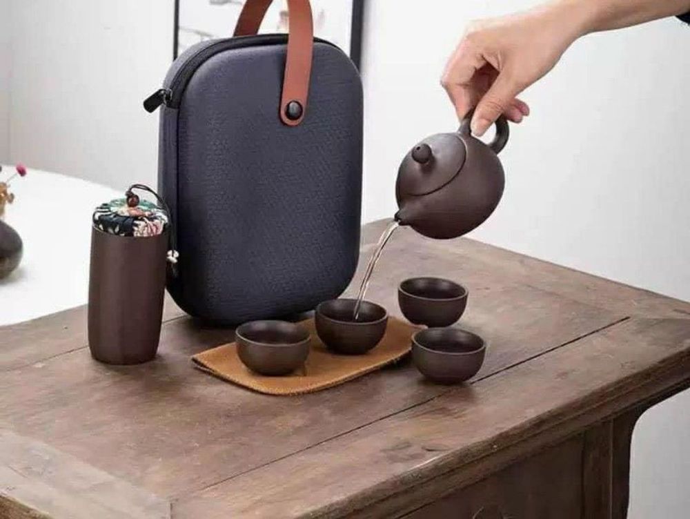 Bộ ấm trà tử sa đóng gói du lịch