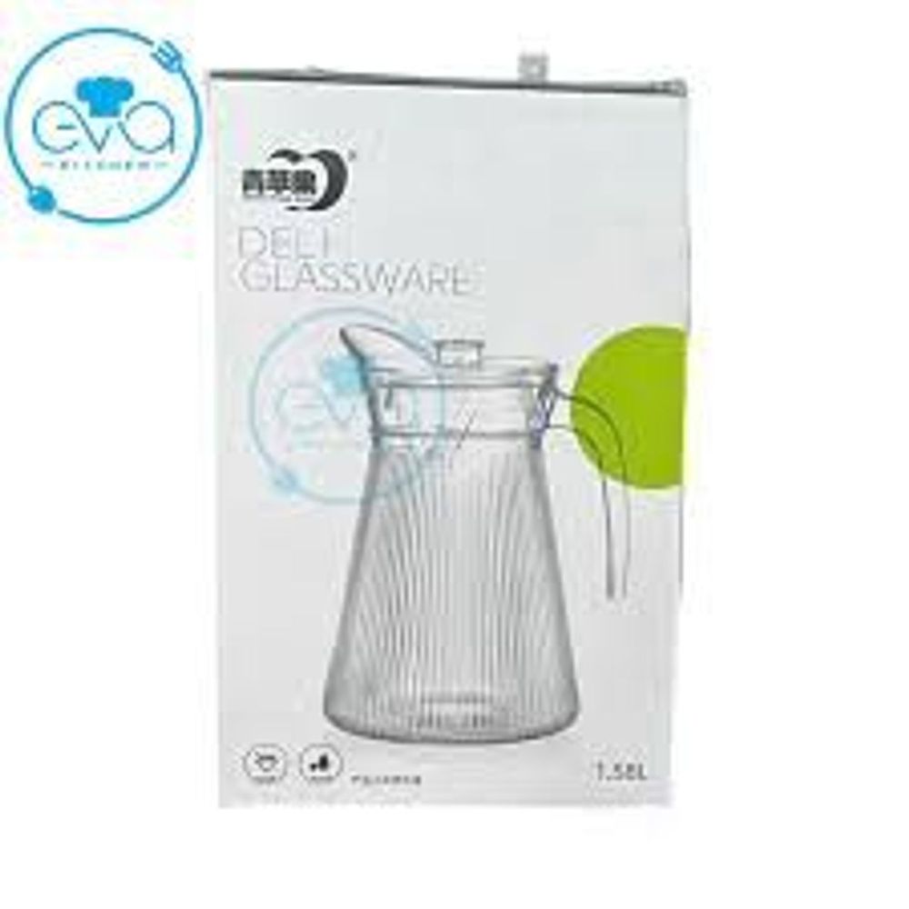 Bình đựng nước thủy tinh, ca nước DeLi cao cấp dung tích 1,7L cốc ,ly uống nước